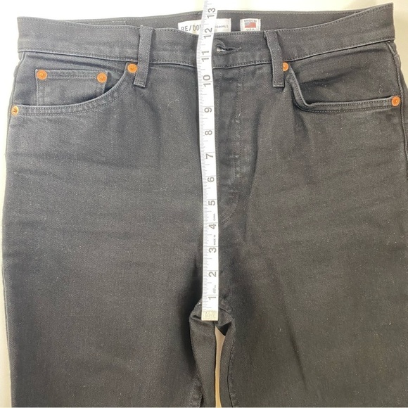 REDONE Black High Waisted  Jeans Comfort Stretch High Rise Ankle Crop - Picture 11 of 14